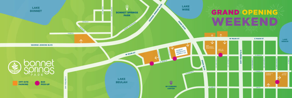 Bonnet Springs Park Opening Weekend Parking Map