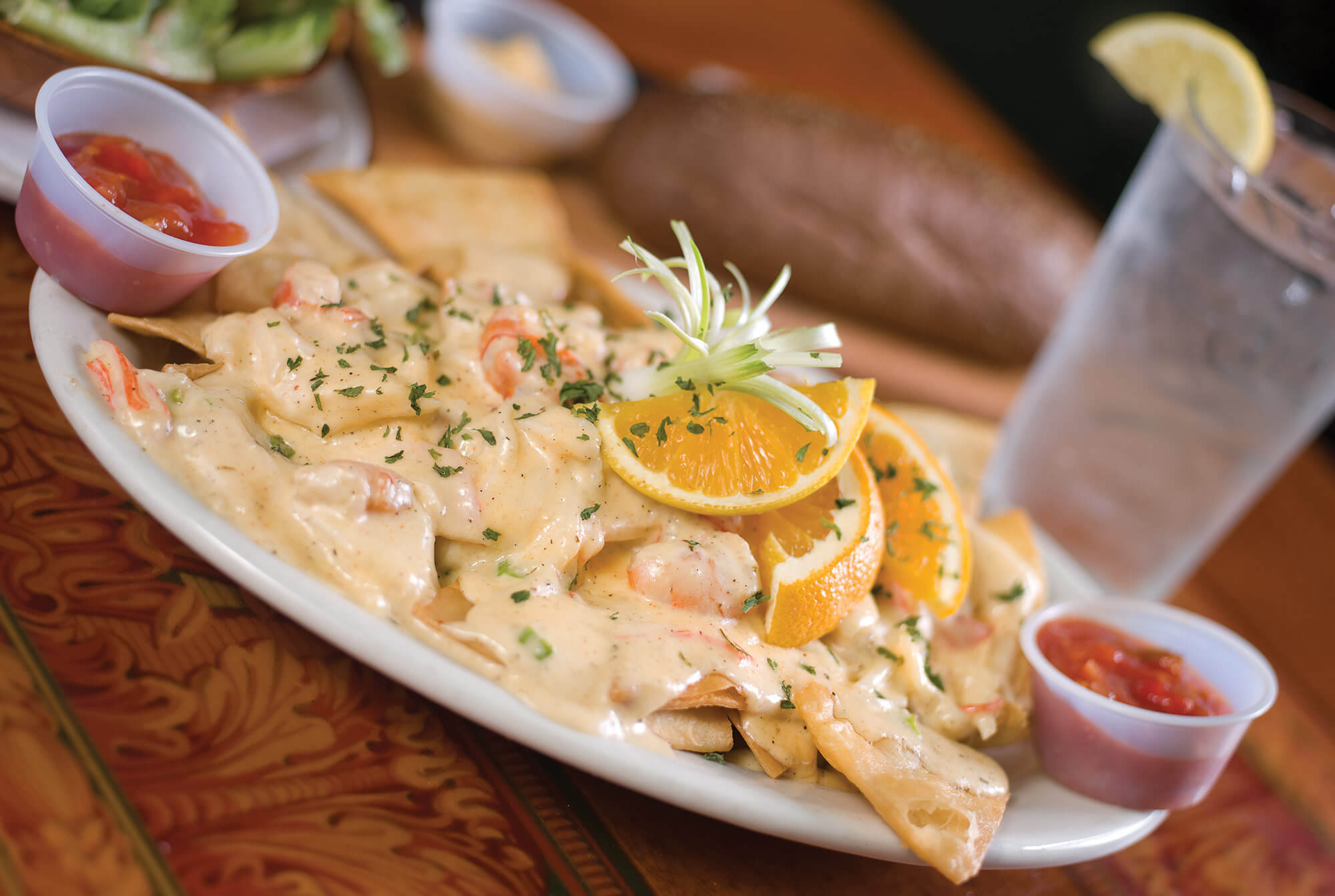 seafood nachos at Cherry Pocket Steak & Seafood Shak in Lake Wales