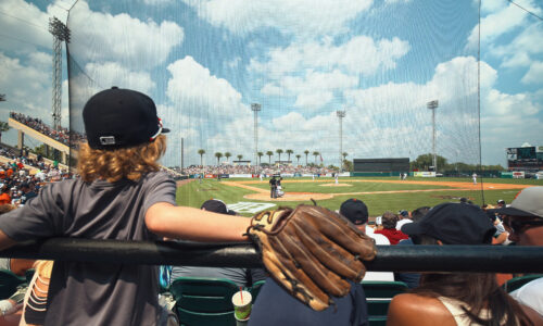 Fans watching Tigers Spring Training game in Lakeland, FL