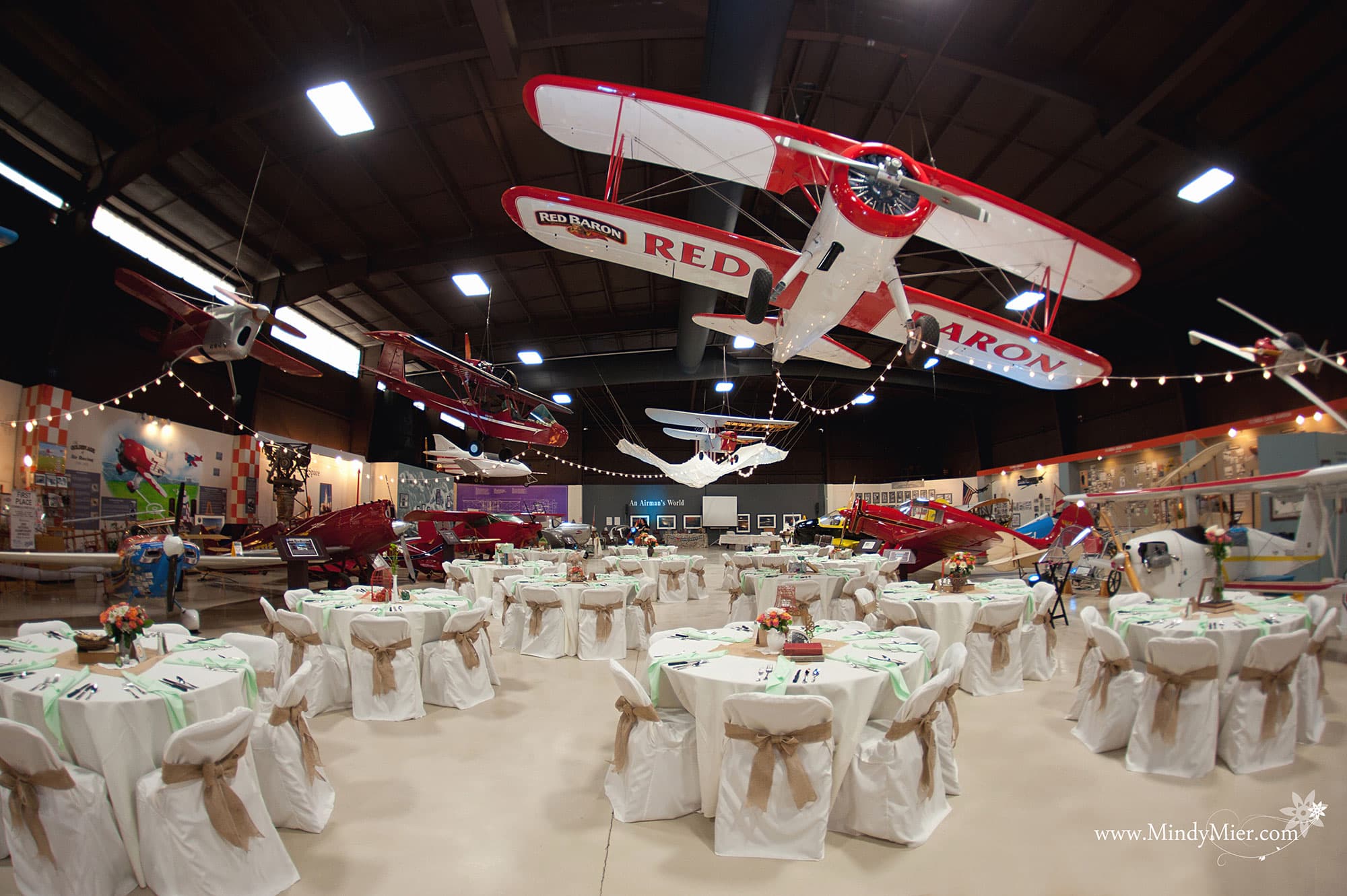 Red Baron plane hanging over banquet hall at SUN 'n FUN Expo Campus in Lakeland, FL